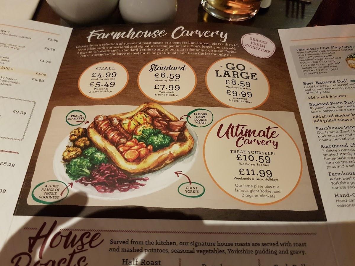 Menu at Wingfield Farm Dining & Carvery pub & bar, Hessle