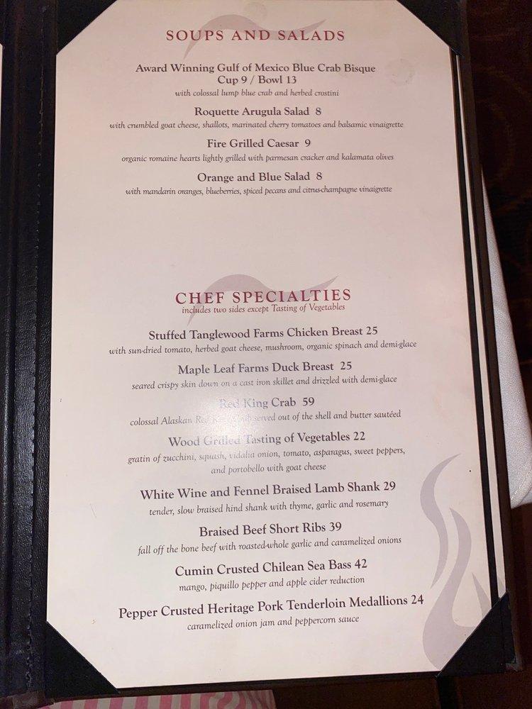 Menu at Embers Wood Grill steakhouse, Gainesville
