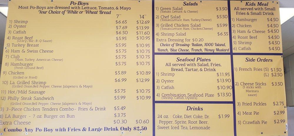 new orleans poboy denham springs menu