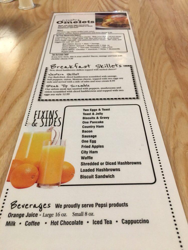 Menu at pine mountain grill & gifts restaurant, Whitesburg
