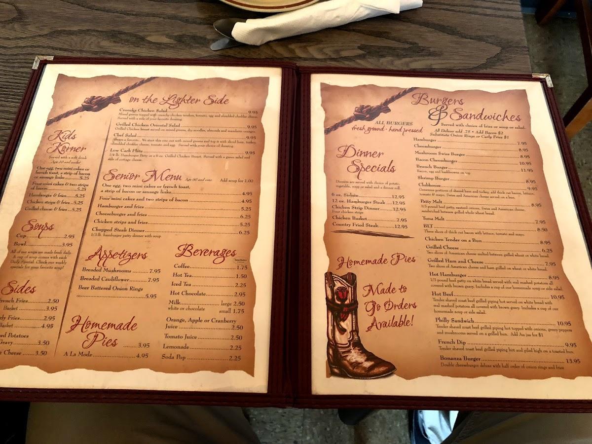 Menu at Country Rose Café cafe, Dickinson