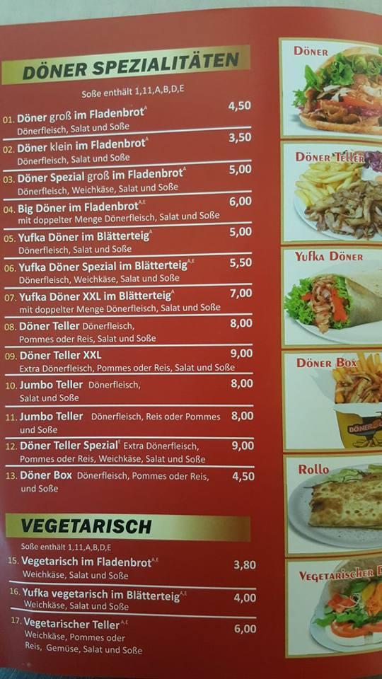 Speisekarte von Sefa Döner fast Food, Birkenau Speisekarte von Sefa Döner fast Food, Birkenau