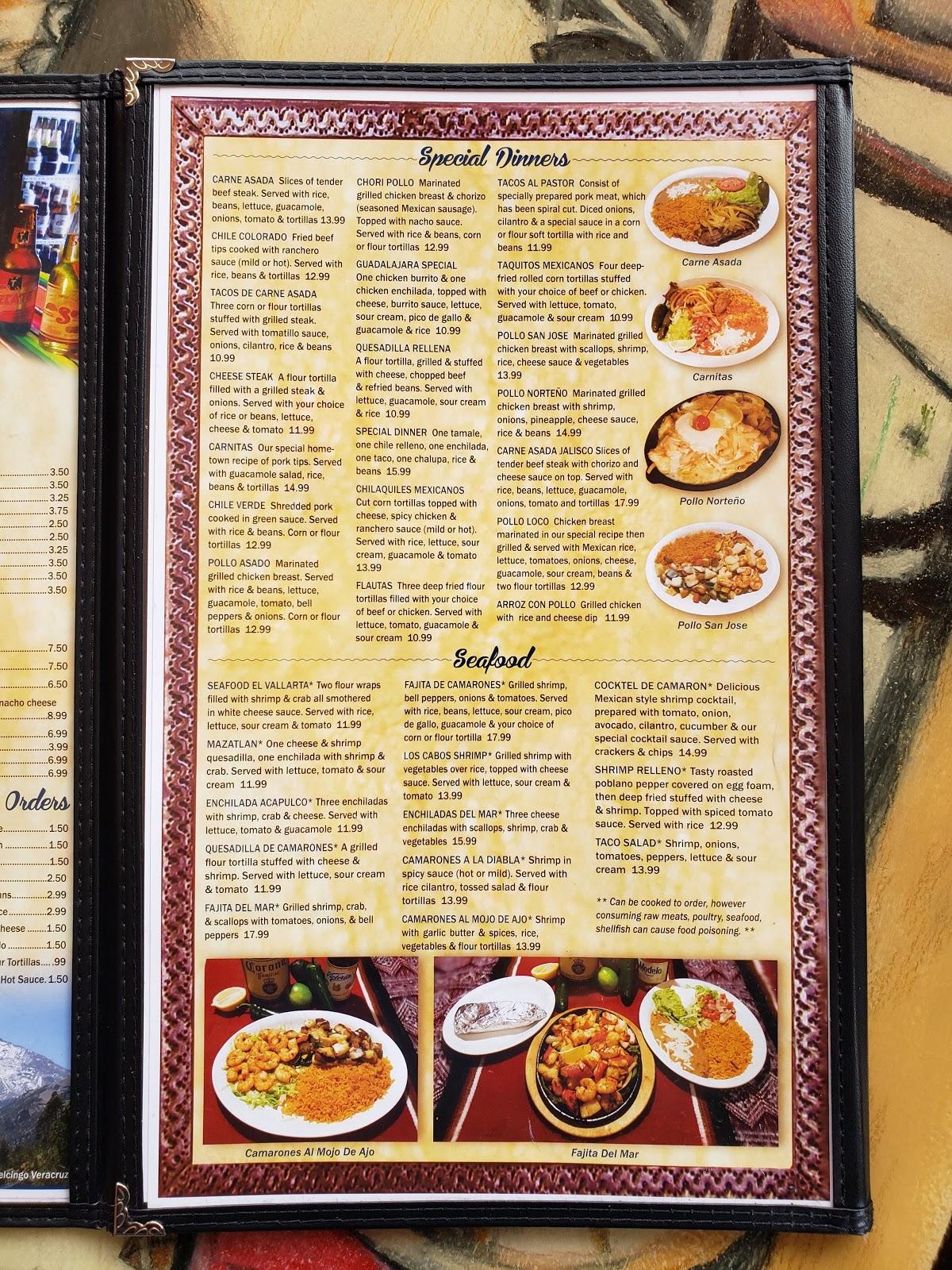 Jose S Authentic Mexican Restaurant Menu