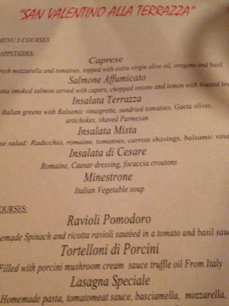 Menu at La Terrazza Restaurant, Tampa