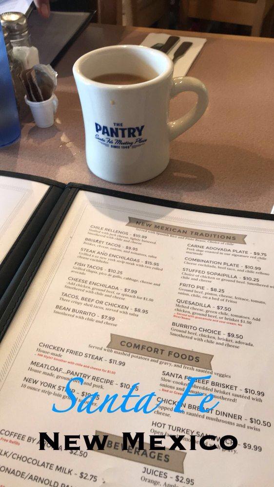 Menu at The Pantry restaurant, Santa Fe