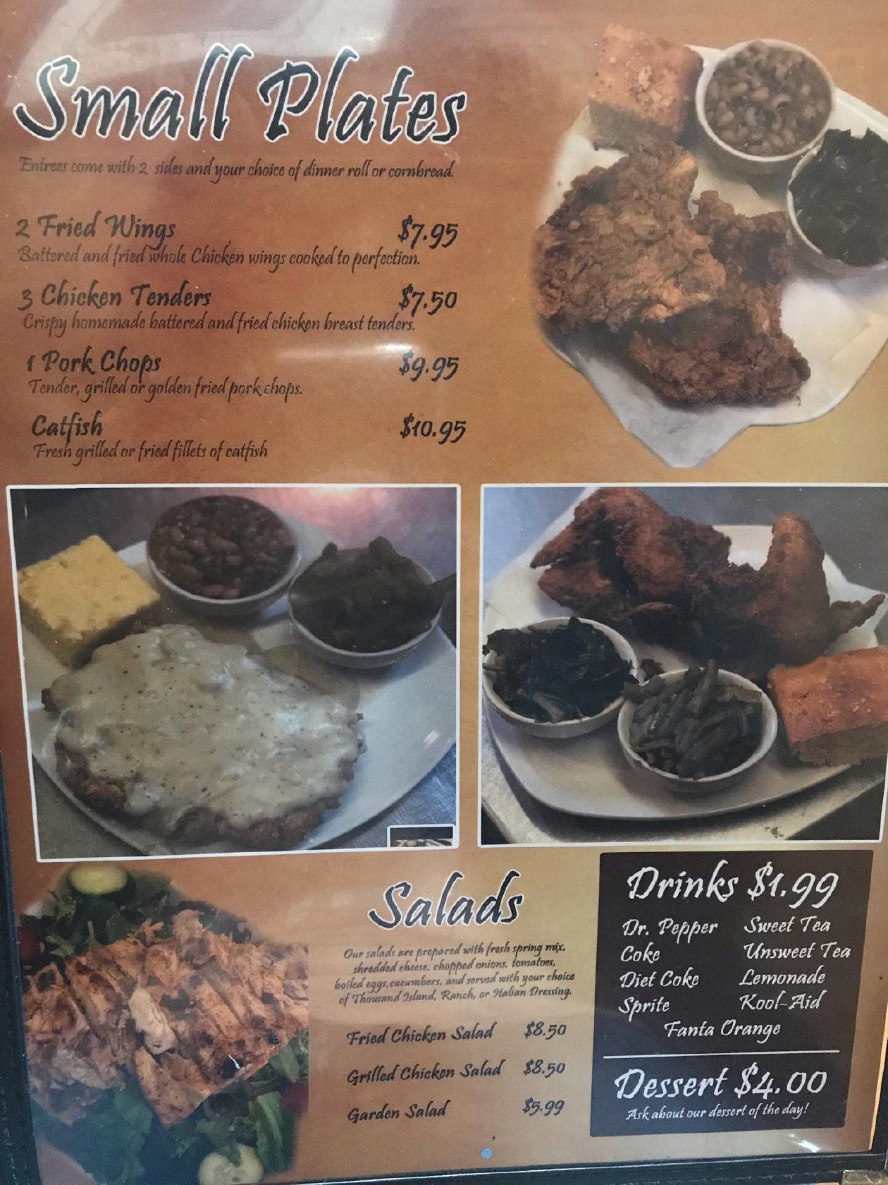 Menu at Casserole Soul Cafe, Lancaster