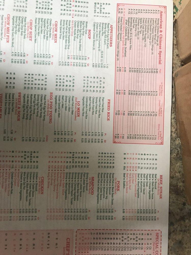 Menu at Chopsticks Chinese Restaurant, Jackson, 803 Ellis Ave