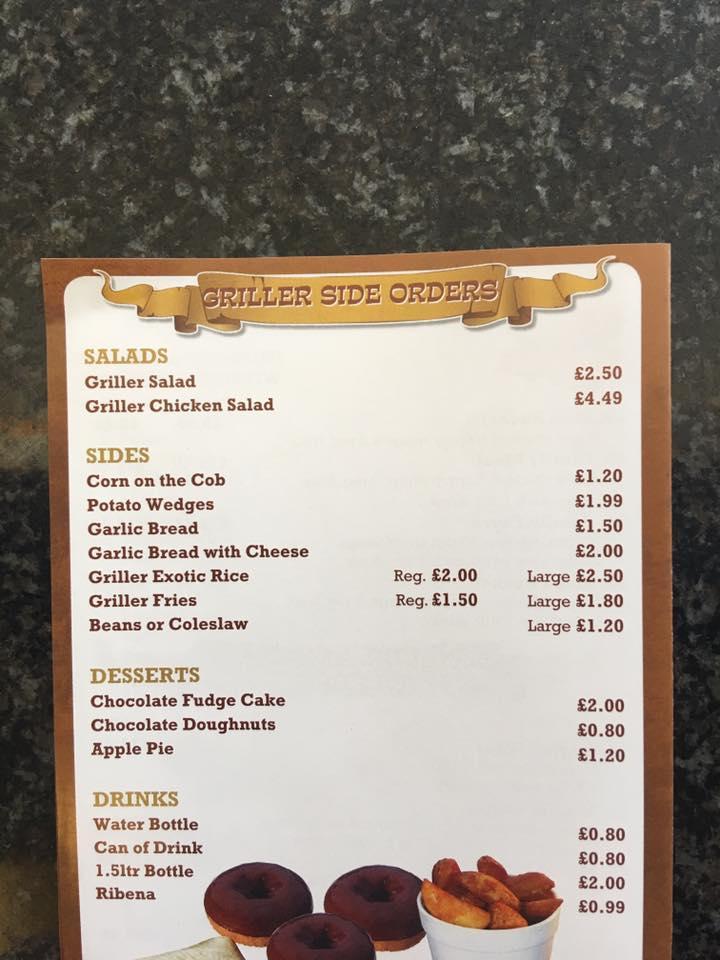Menu at GRILLER Gravesend restaurant, Gravesend