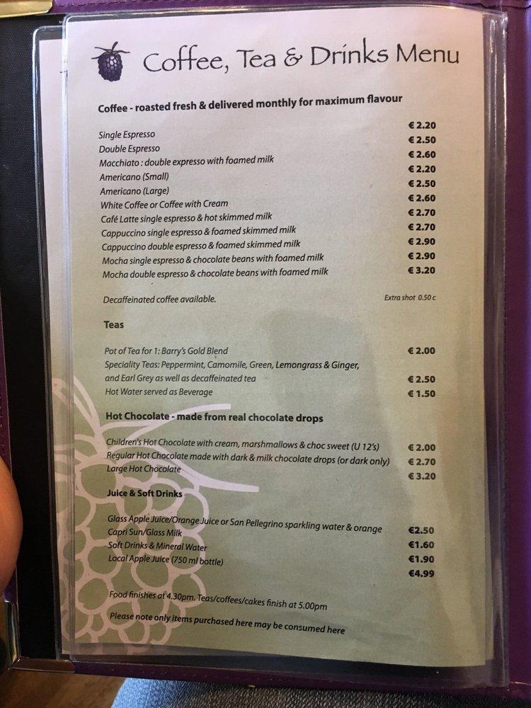 Menu at The Blackberry Cafe, Thomastown, Market St