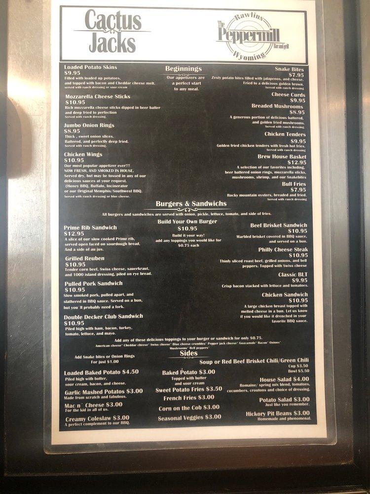Menu at Cactus Jacks BBQ, Rawlins