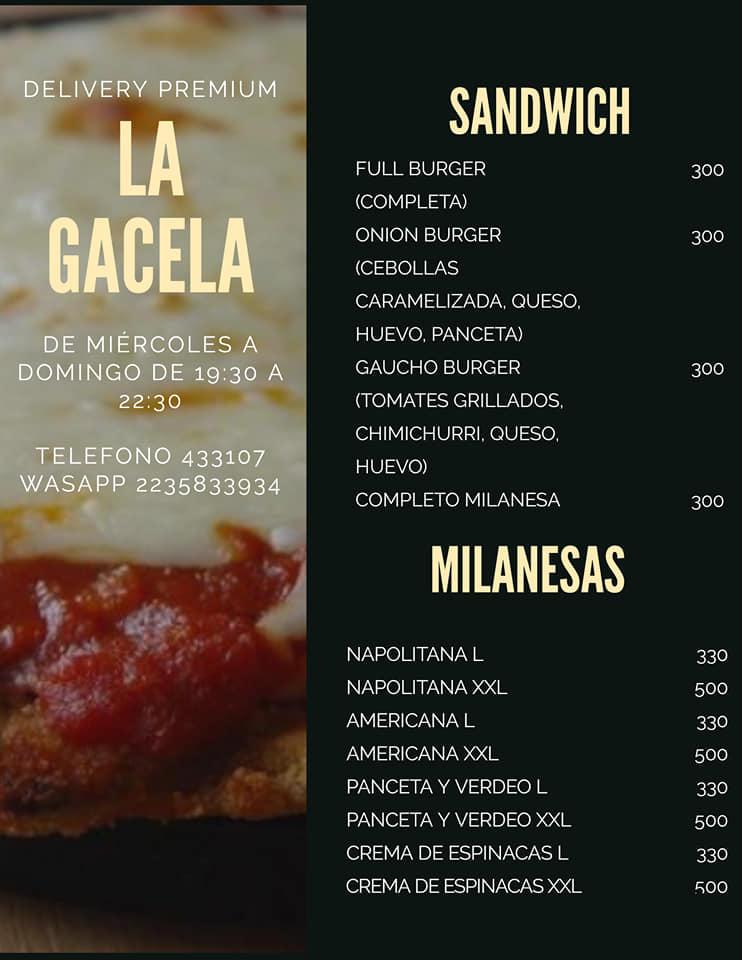 Carta Del Restaurante La Gacela Rotiseria Cocina Casera Miramar