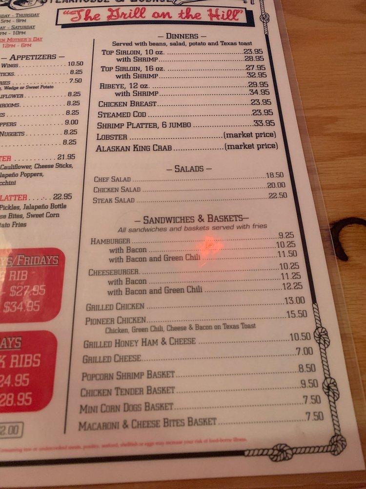 Menu at Branding Iron Steakhouse, Safford