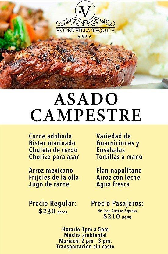Menu at El Agavero restaurant, Tequila, México 138 Col. Mayahuel