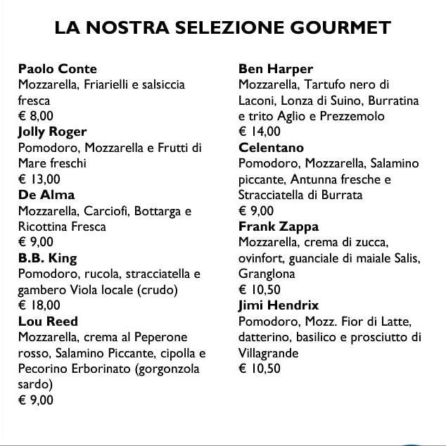 Menu at Ristorante Pizzeria Giropizza Triku, Olbia
