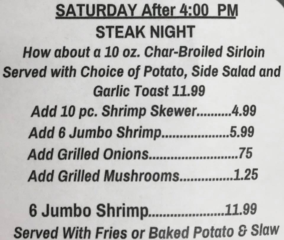 Menu at Uncle Milty's Pizza Palace pizzeria, Somonauk
