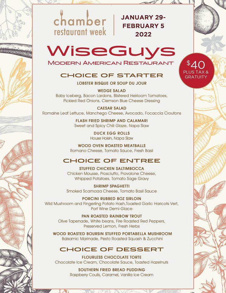 Menu At Wiseguys Steakhouse Hilton Head Island