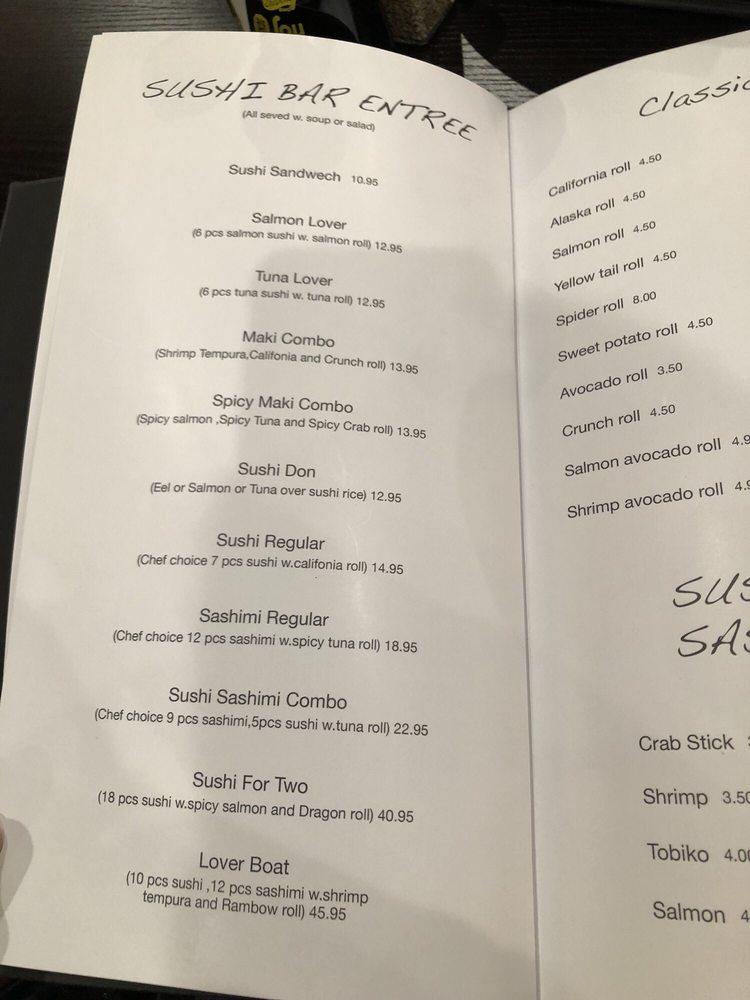 Menu at Oyshi Sushi & Hibachi restaurant, Grand Prairie