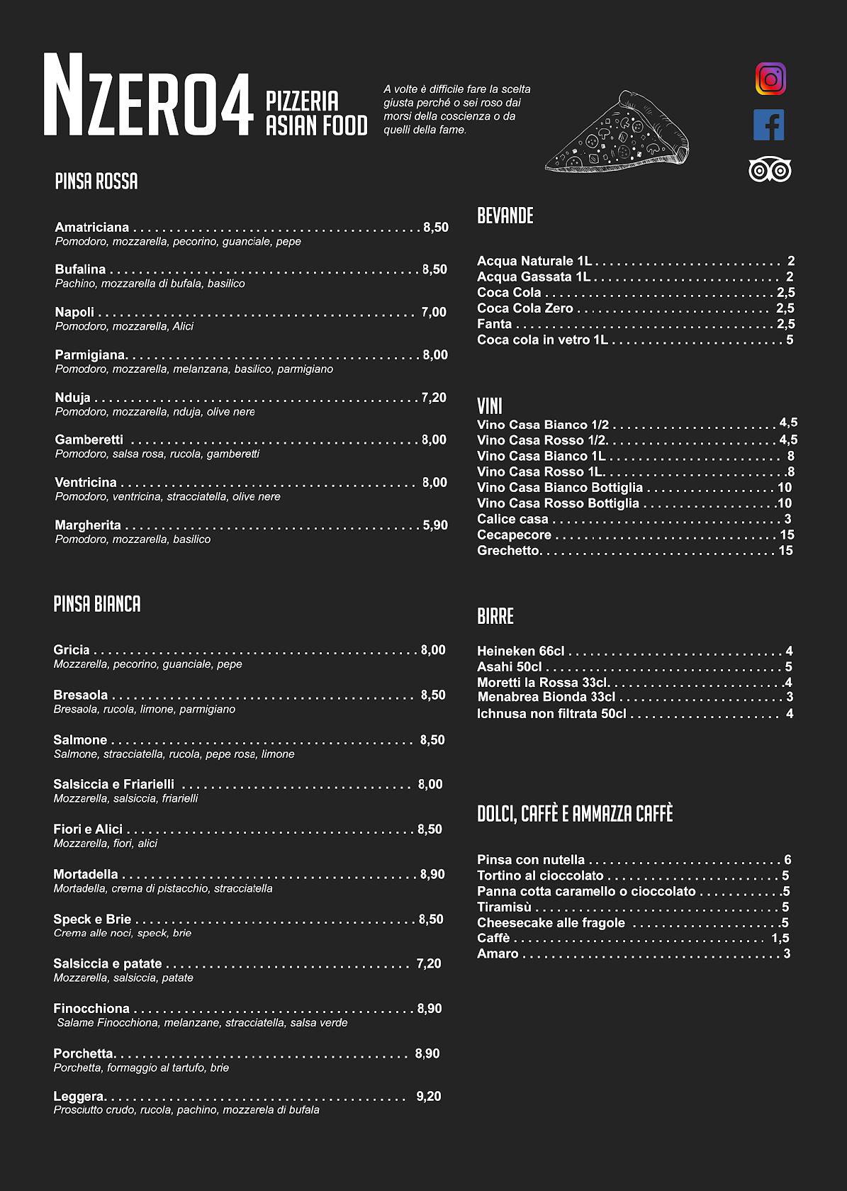 Menu di Noodle Bar Rieti 