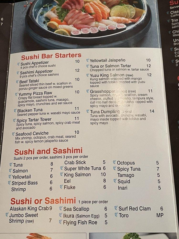 Menu at Masa Hibachi Sushi & Bar, Wyomissing