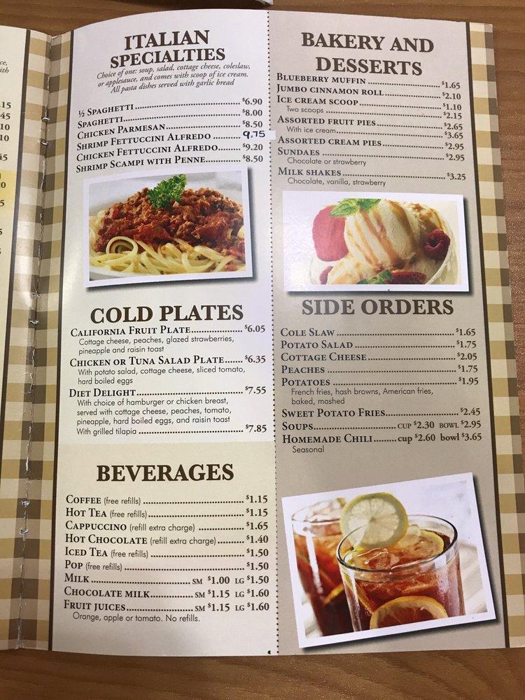 Menu at Frontier Cafe, Grinnell