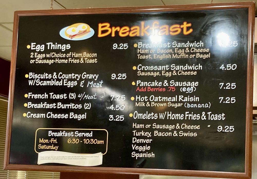 Menu at Joe's Deli restaurant, Federal Way, South 336th St
