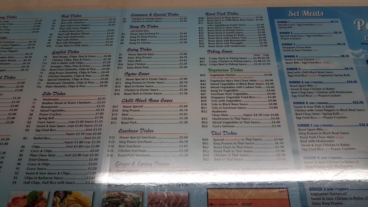 Menu at Portfield Chinese Takeaway fast food, Haverfordwest