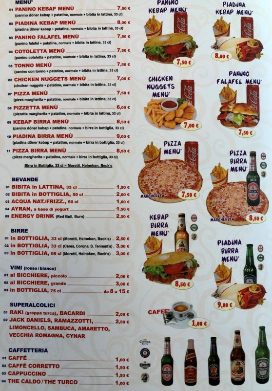 Menu da Ristorante Pizzeria King Istanbul Turkish Kebap, Seriate
