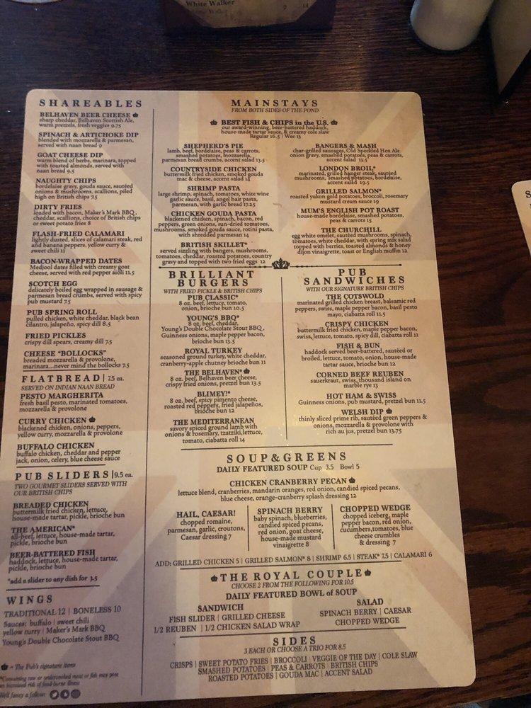 Menu at The Pub Beavercreek, Beavercreek