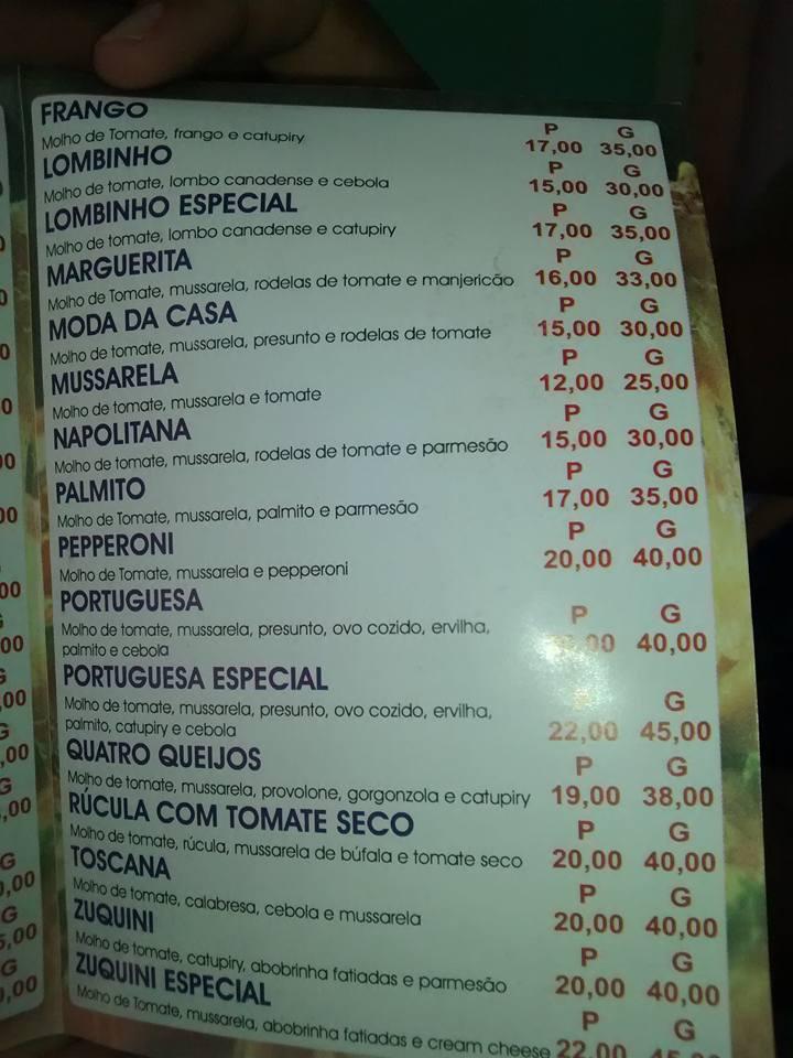 Pizzaria Do Gordinho cardápio