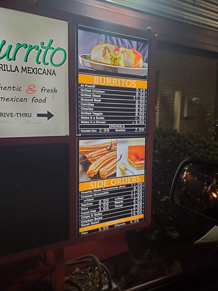 R9e5 Burrito Parrilla Mexicana CS Menu 