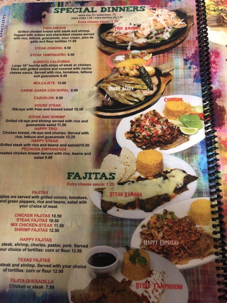 Menu at Happy Donkey Mexican Grill restaurant, Anderson