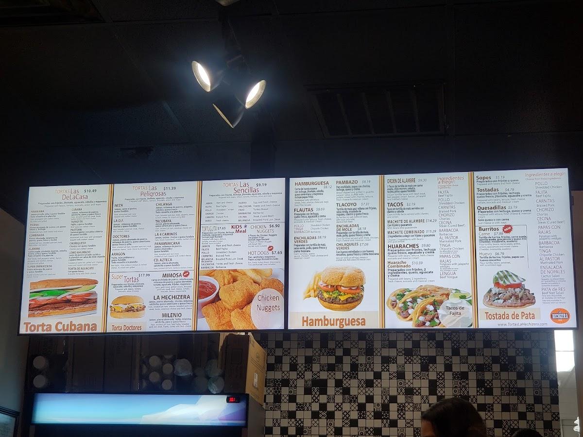 Menu at La Hechizera Tortas restaurant, Grand Prairie, S Carrier Pkwy 180