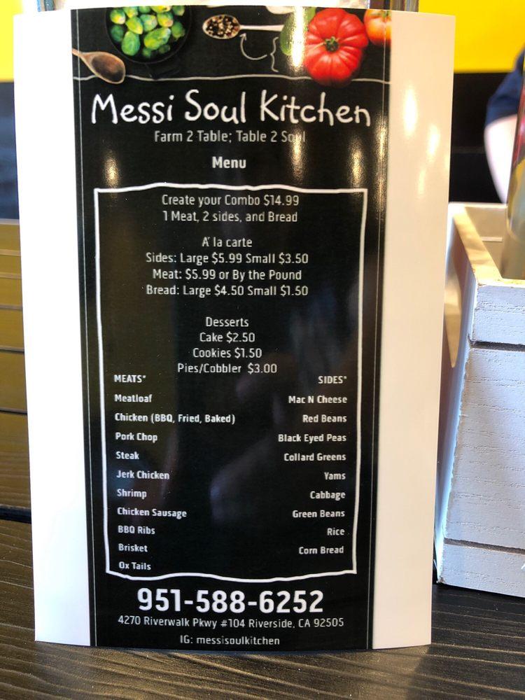 Menu at Messi Soul Kitchen Riverside desserts, Riverside
