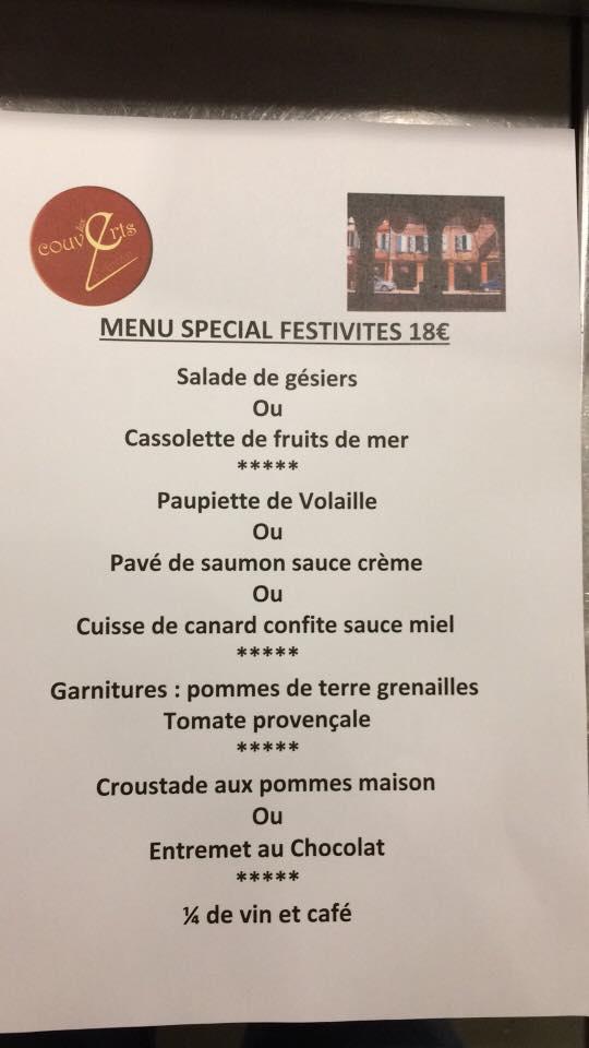 Menu Au Les Couverts D Antan Restaurant Maz Res