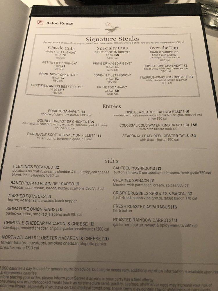 Menu at Fleming’s Prime Steakhouse & Wine Bar, Baton Rouge, Corporate Blvd
