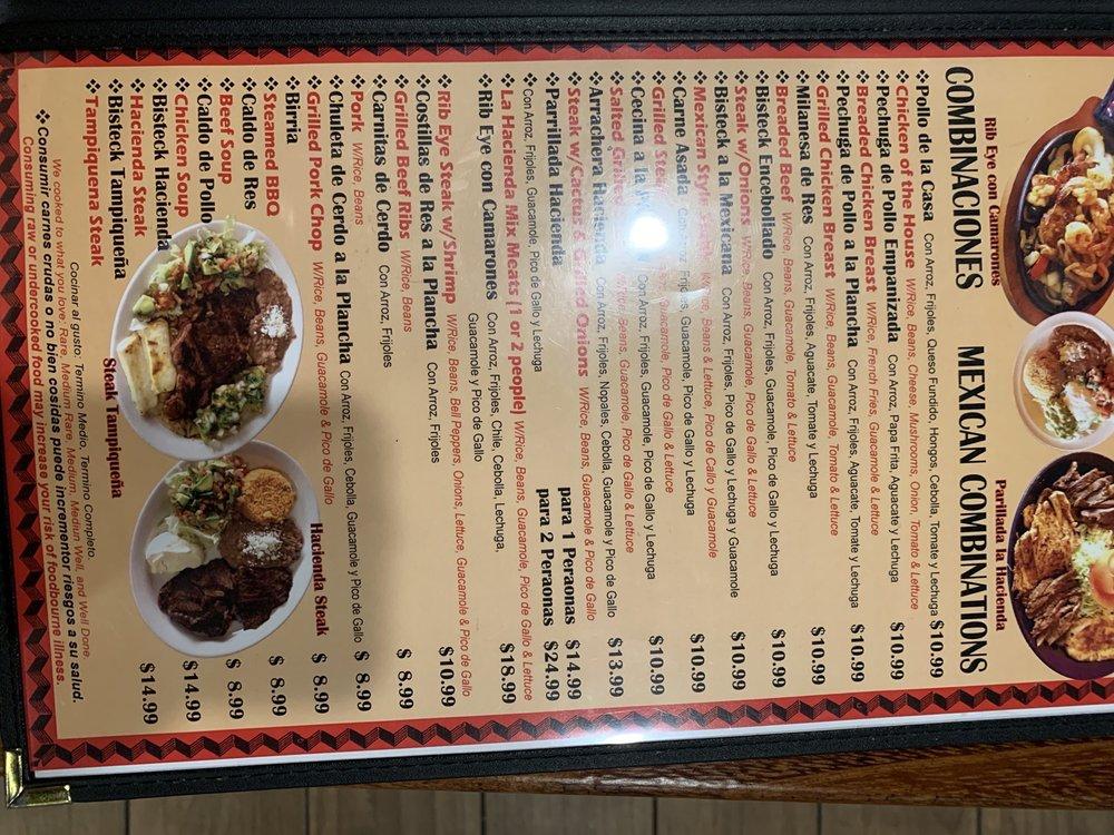 Menu at La Hacienda restaurant, Winter Park, Aloma Ave 145