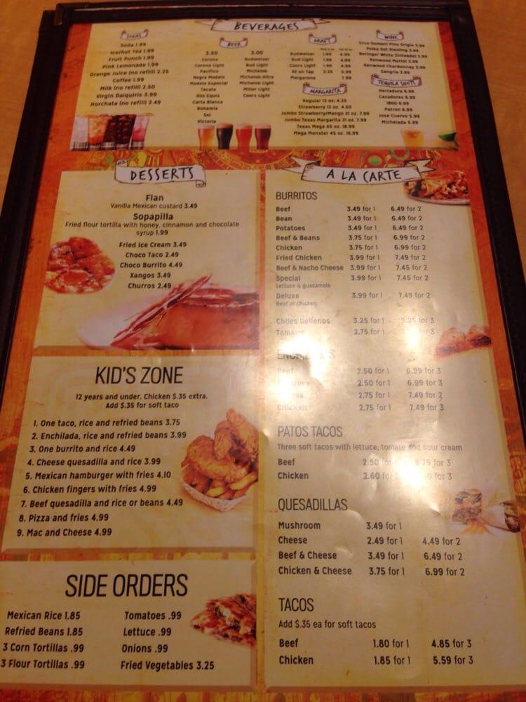 Menu at El Ranchero Mexican Grill And Bar, Franklin