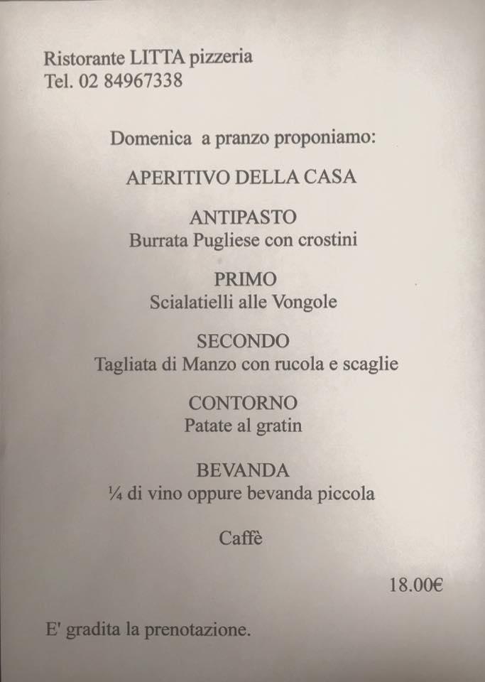 Menu di Ristorante Pizzeria Litta 