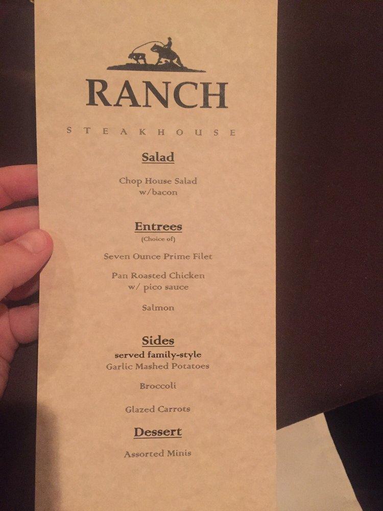 Menu at Ranch Steakhouse, Oklahoma City