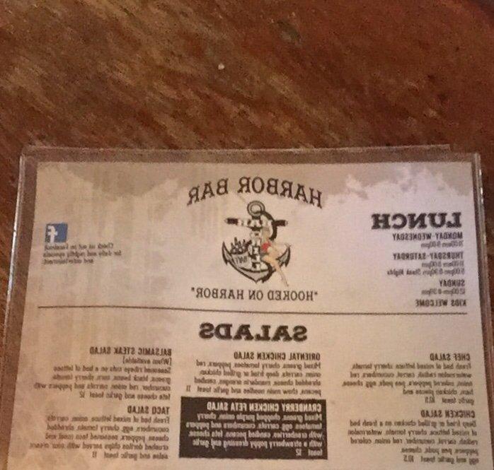Menu at Harbor Bar, Coleharbor