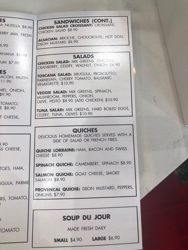 Menu at The French Café Hamlin restaurant, Winter Garden, New