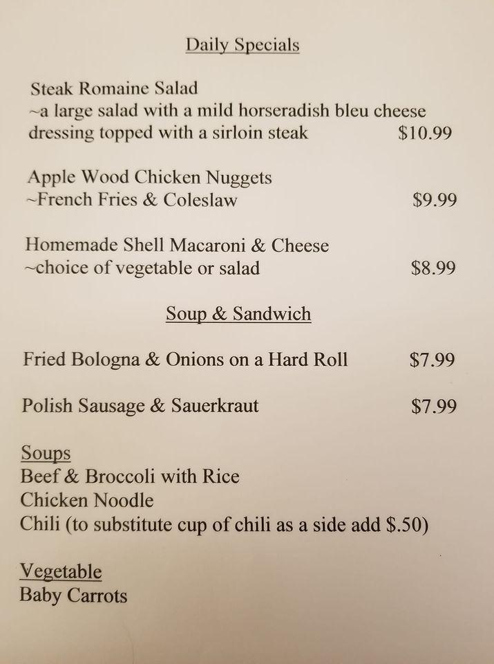 Menu at West Alden Kitchen restaurant, Alden