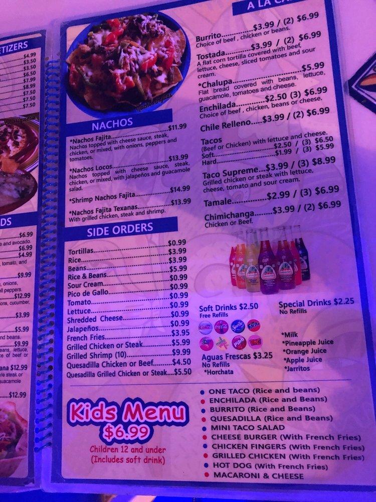 Menu at Blue Tequila Mexican Restaurant, Grill & Cantina, North Port