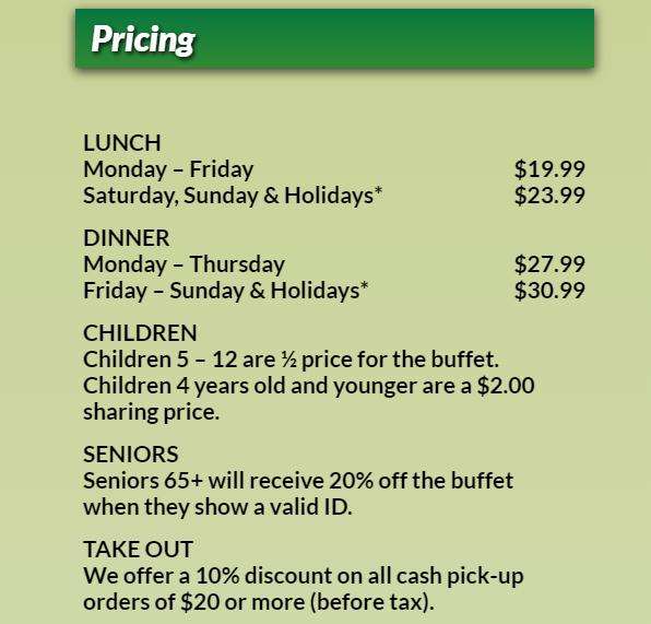 Menu at Mandarin Restaurant, Ottawa, 290 W Hunt Club Rd