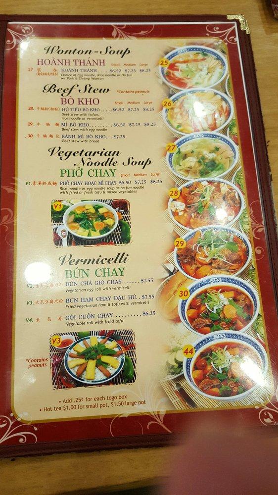 Menu at Pho Lee Hoa Phat restaurant, Concord