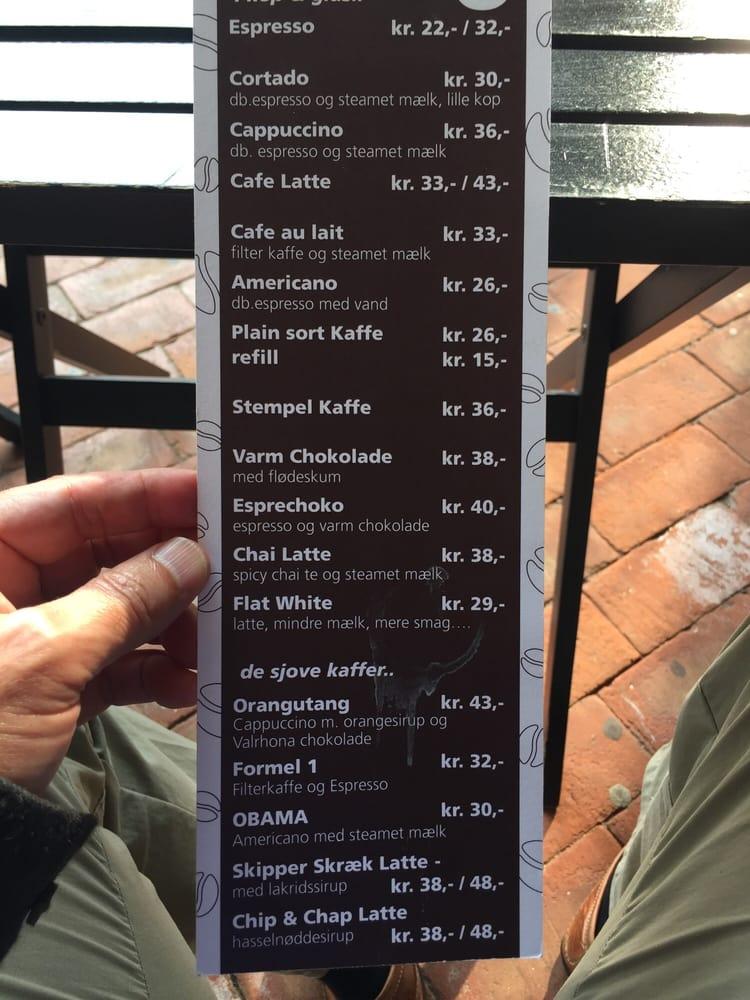 Menu at UNOkaffebar, Hjørring