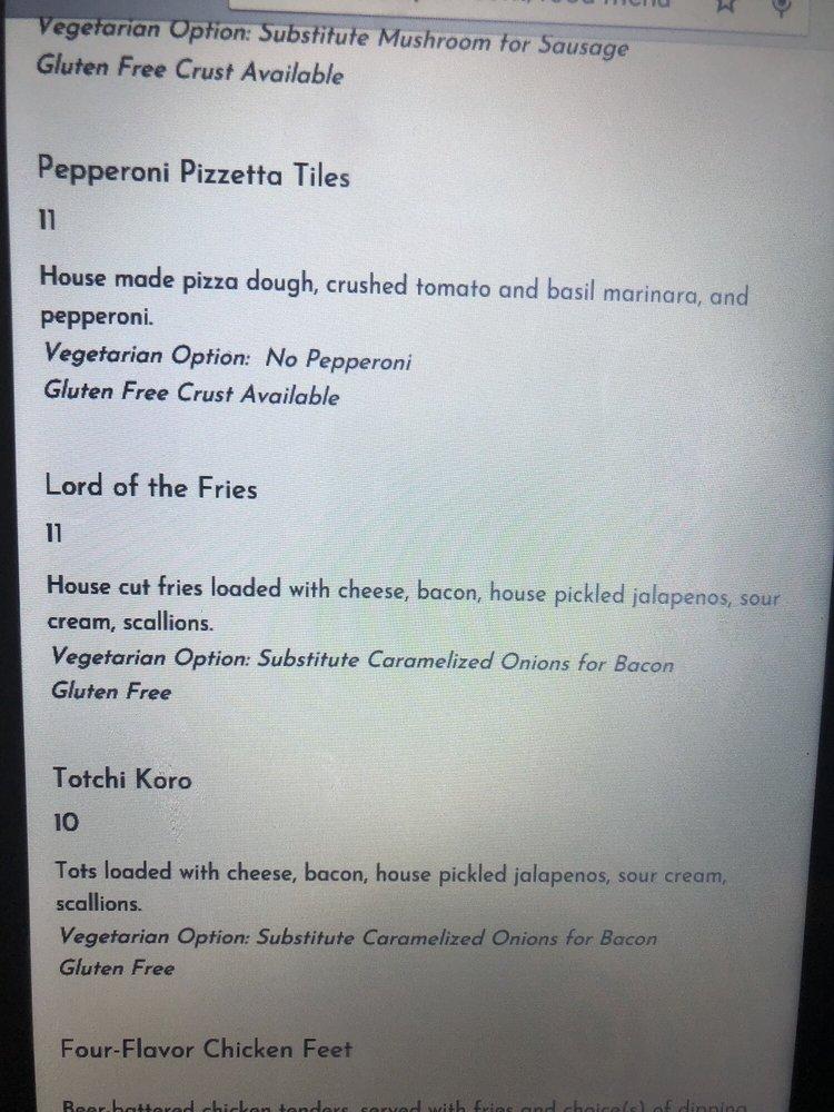 Menu at Crossroads Tabletop Tavern pub & bar, Manassas