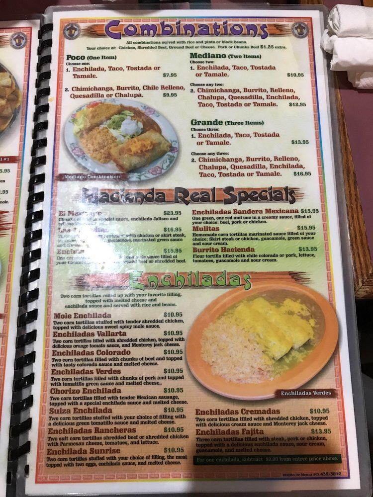 Menu at La Hacienda Real restaurant, Salem, Commercial St SE
