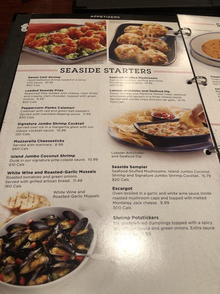 Menu at Red Lobster restaurant, Mississauga, 790 Burnhamthorpe Rd W