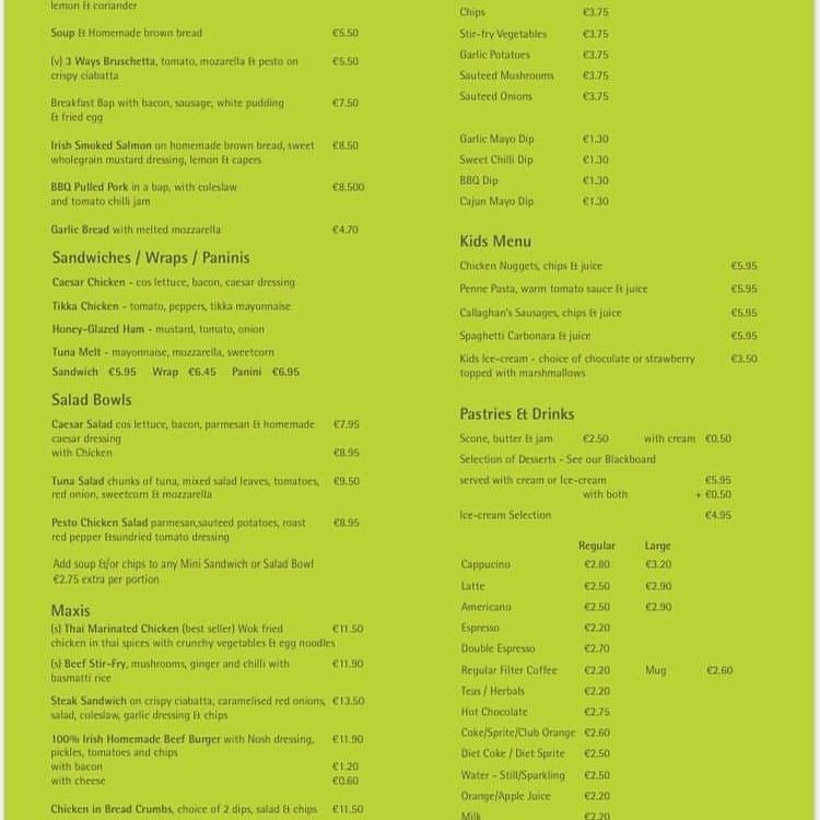 Menu At Nosh Cafe Ardee   R9ee Menu Nosh 